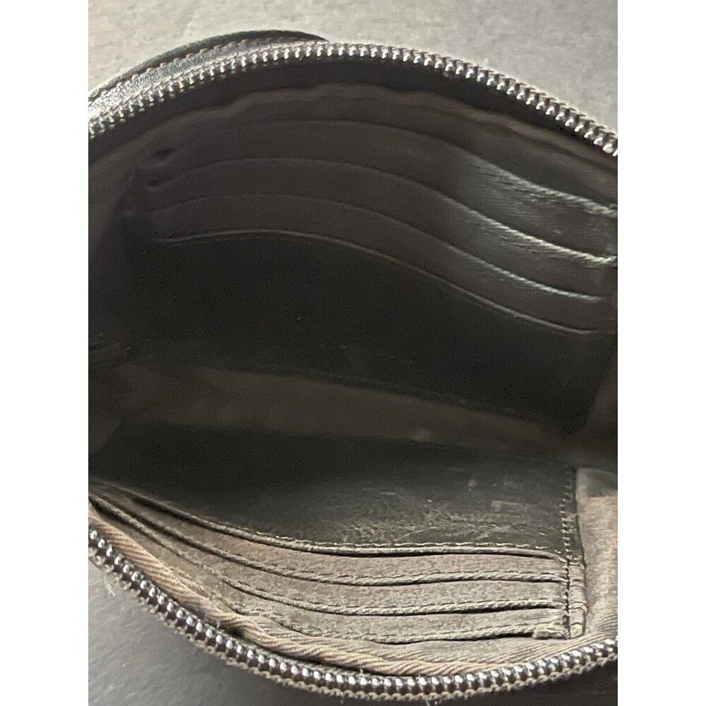 Fossil Vintage Striped Leather Zip Around Wallet Clutch Wristlet Strap Boho - Picture 5 of 7